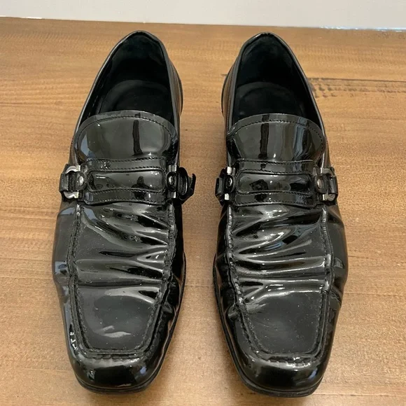 Salvatore Ferragamo Black Patent Leather Men’s Shoes 9 - Picture 5 of 12